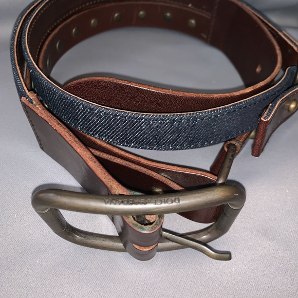 Dolce&Gabbana Brown D&g Denim and Leather Belt main image 8